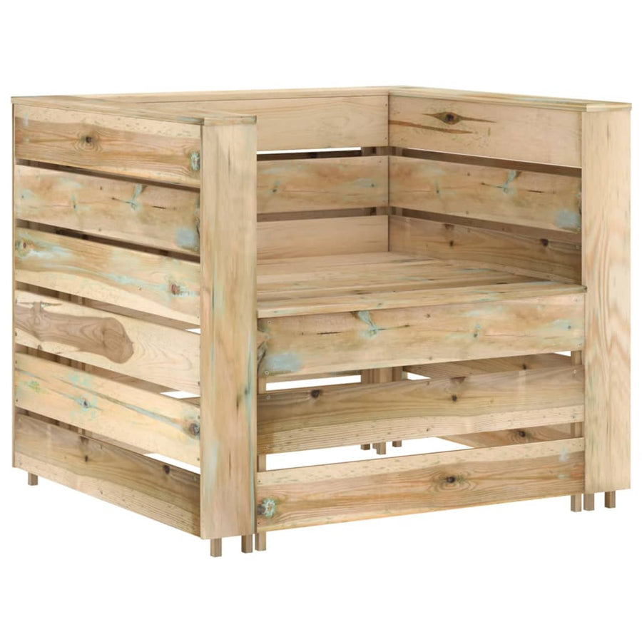2-Delige Loungeset Pallet Geïmpregneerd Grenenhout Bruin Fauteuil + tafel