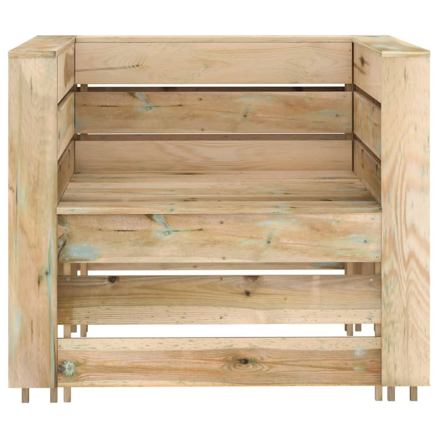 2-Delige Loungeset Pallet Geïmpregneerd Grenenhout Bruin Fauteuil + tafel