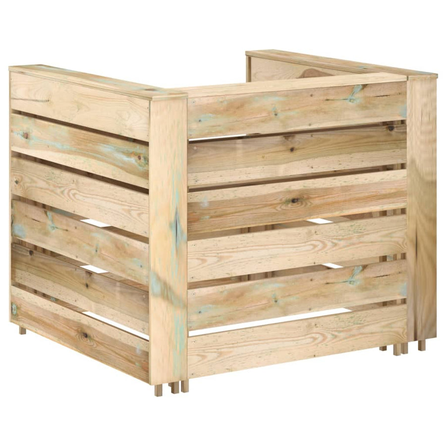 2-Delige Loungeset Pallet Geïmpregneerd Grenenhout Bruin Fauteuil + tafel
