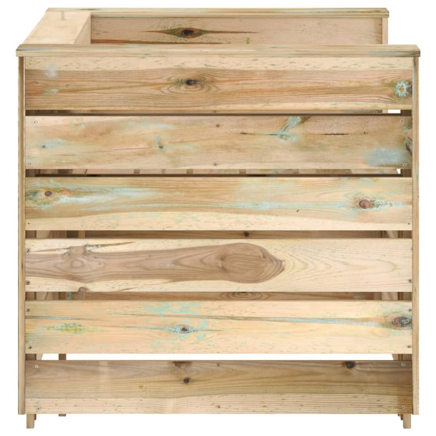 2-Delige Loungeset Pallet Geïmpregneerd Grenenhout Bruin Fauteuil + tafel