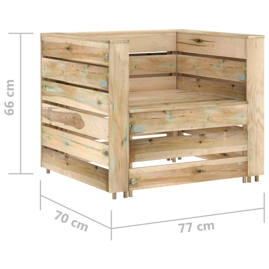 2-Delige Loungeset Pallet Geïmpregneerd Grenenhout Bruin Fauteuil + tafel