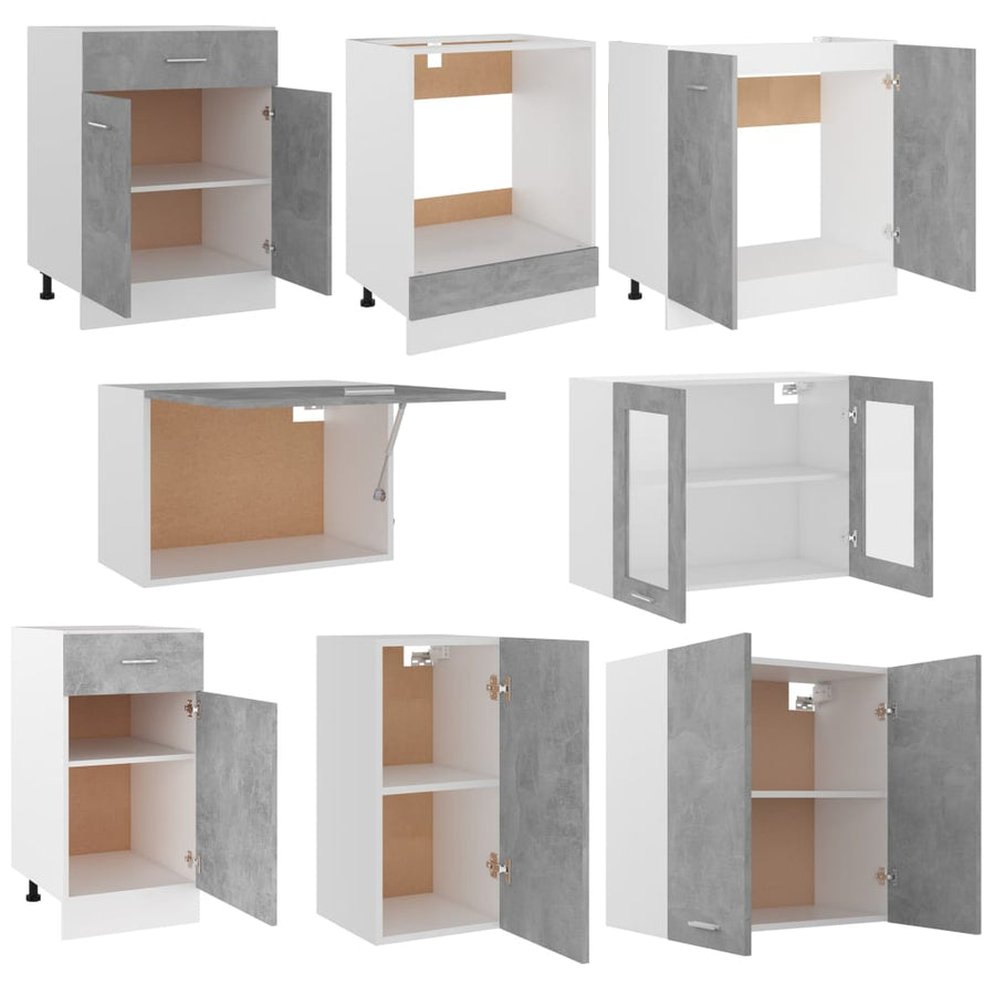 8-Delige Keukenkastenset Spaanplaat