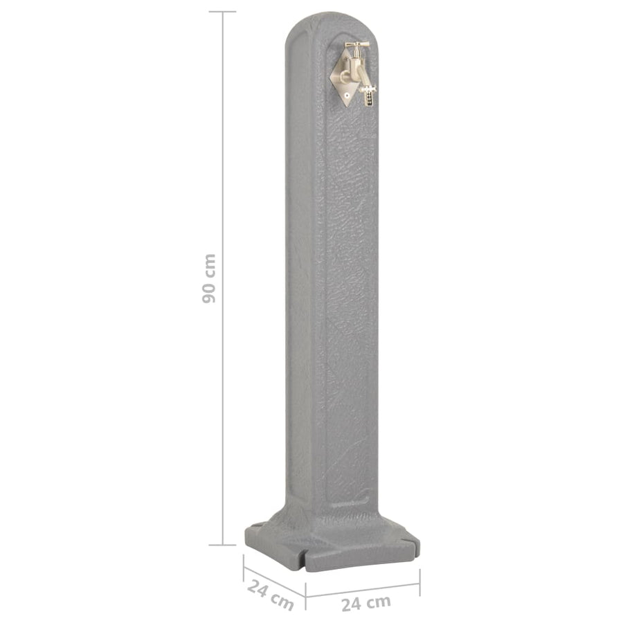 Waterzuil Met Kraan Steen-Look Lichtgrijs
