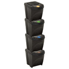 Waste bins 4 pcs stackable 100 L anthracite