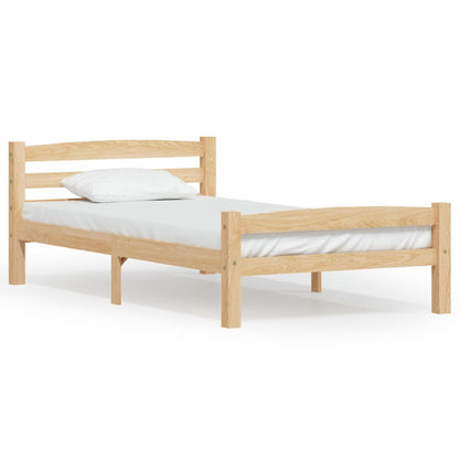 Bedframe massief grenenhout 90x200 cm 90 x 200 cm Lichtbruin