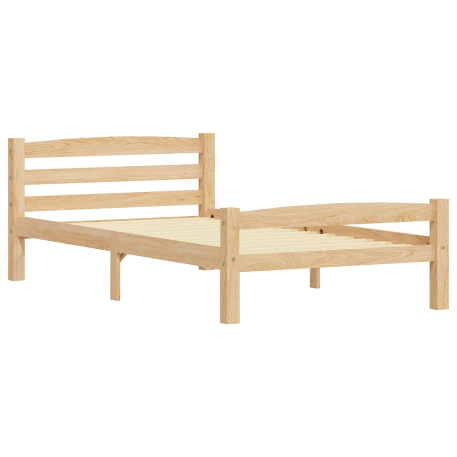 Bedframe massief grenenhout 90x200 cm 90 x 200 cm Lichtbruin
