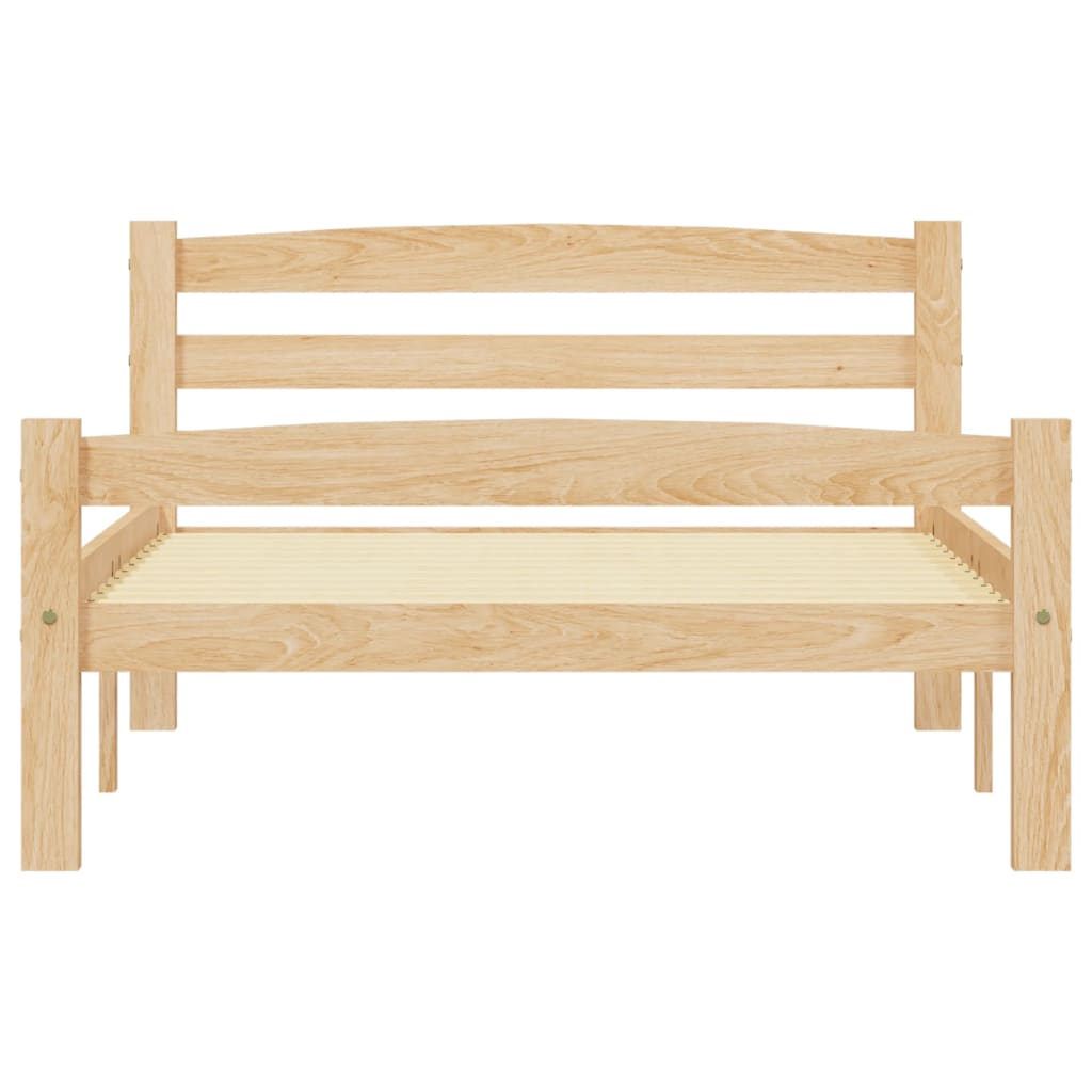 Bedframe massief grenenhout 90x200 cm 90 x 200 cm Lichtbruin
