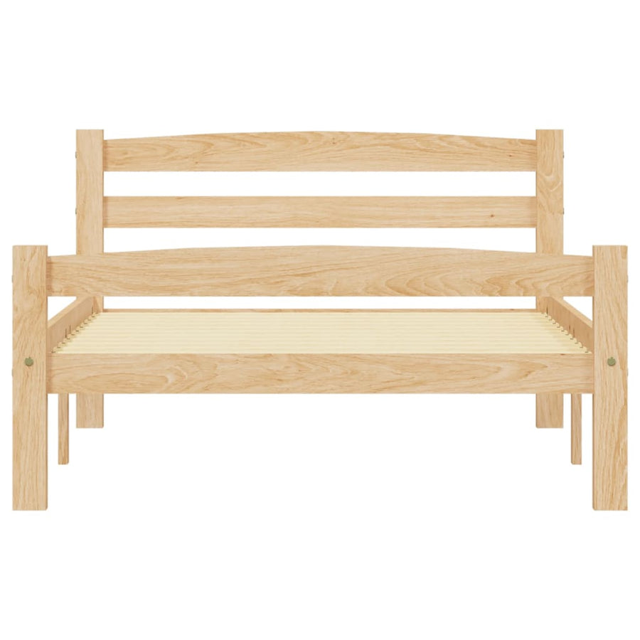 Bedframe massief grenenhout 90x200 cm 90 x 200 cm Lichtbruin