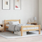 Bedframe massief grenenhout 90x200 cm 90 x 200 cm Lichtbruin