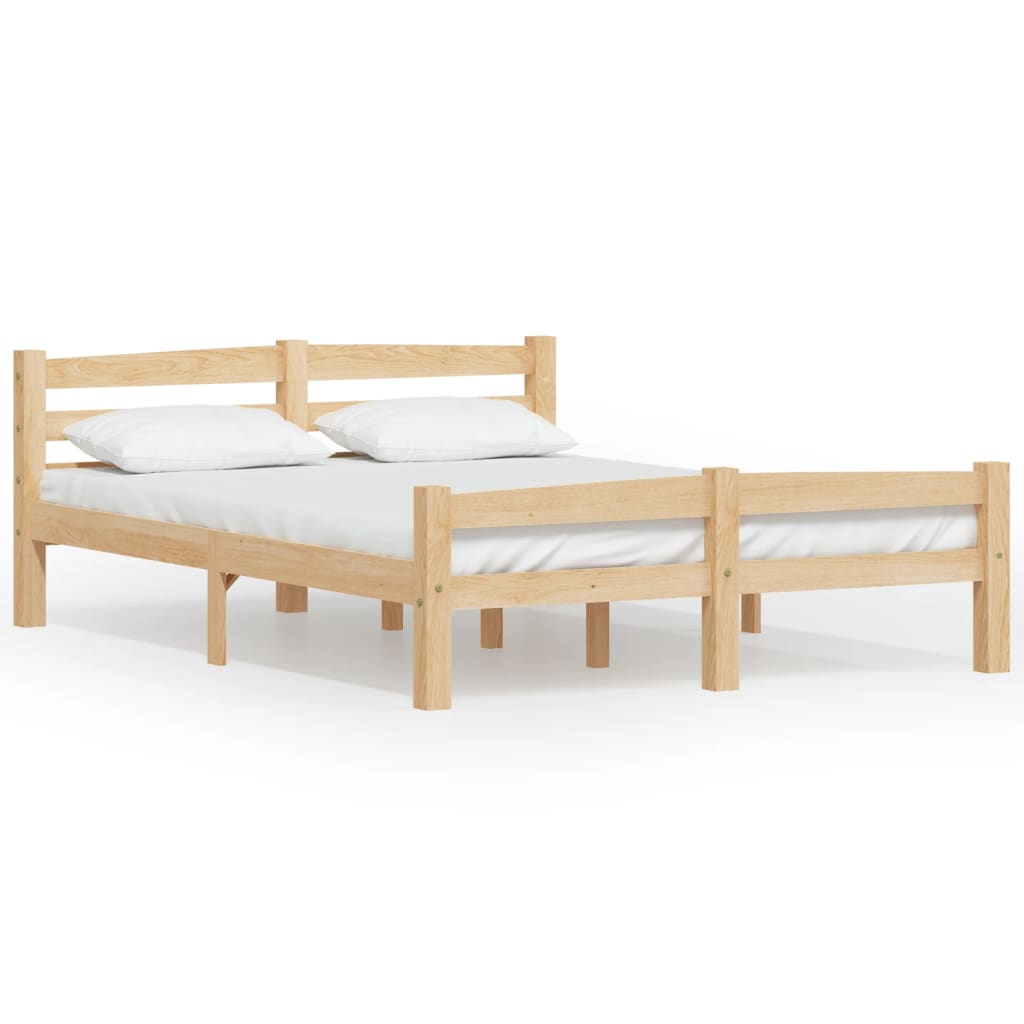 Bedframe massief grenenhout 120x200 cm 120 x 200 cm Lichtbruin