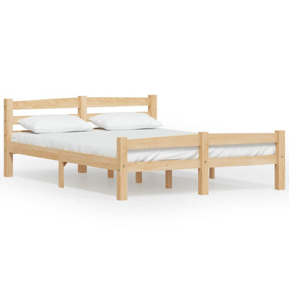 Bedframe massief grenenhout 120x200 cm 120 x 200 cm Lichtbruin