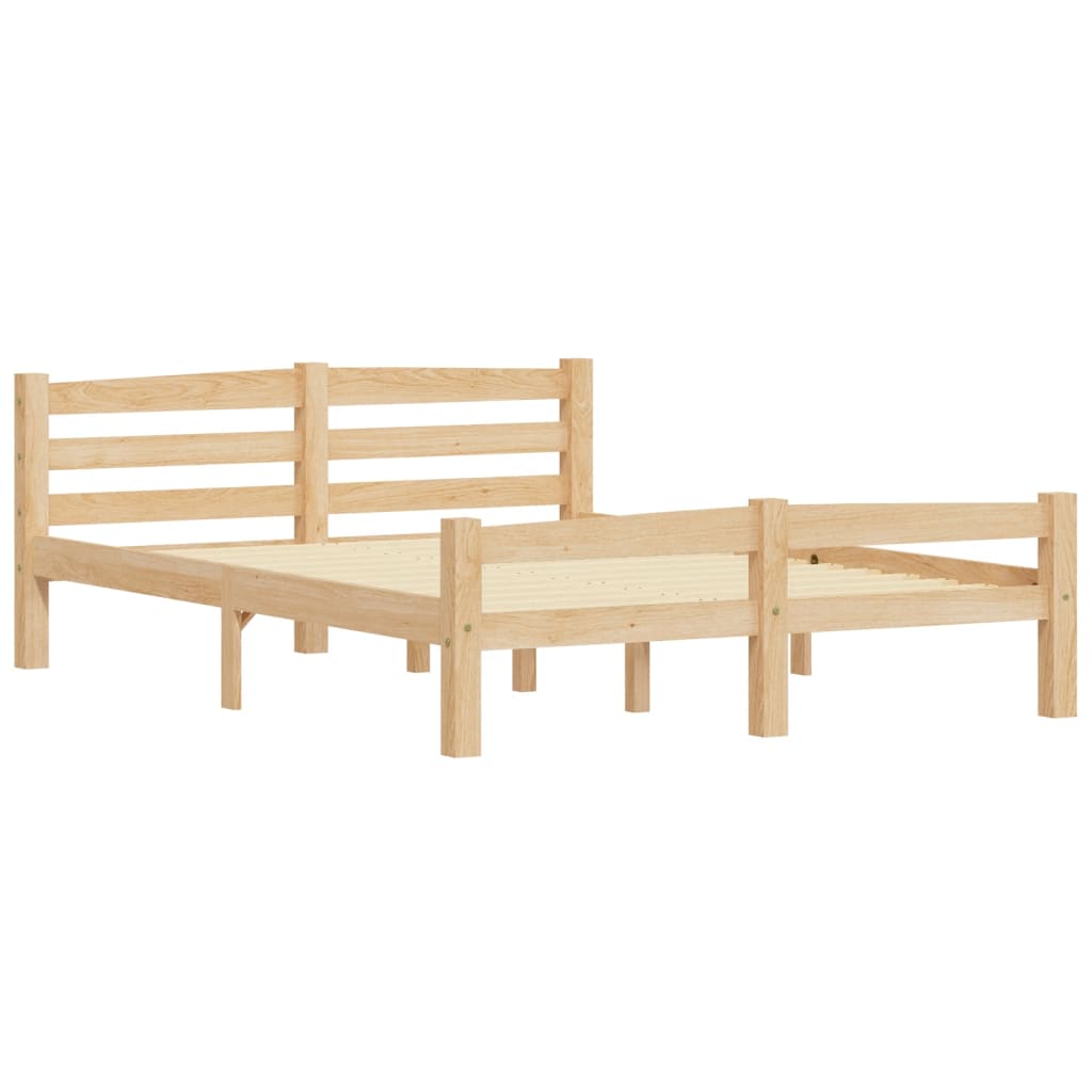 Bedframe massief grenenhout 120x200 cm 120 x 200 cm Lichtbruin