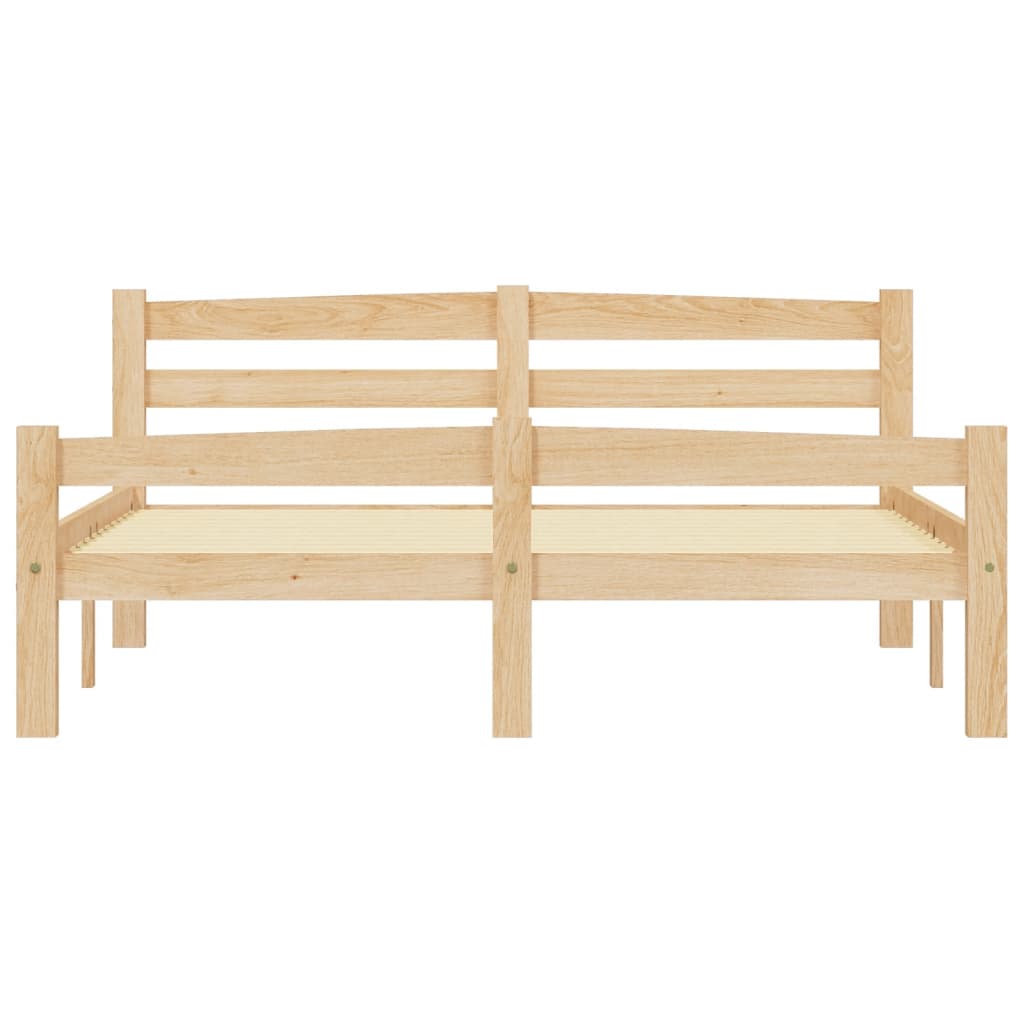 Bedframe massief grenenhout 120x200 cm 120 x 200 cm Lichtbruin