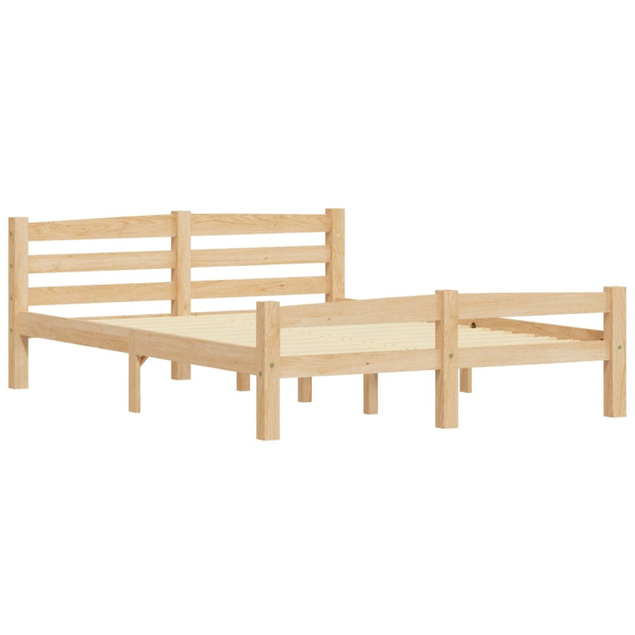 Bedframe massief grenenhout 140x200 cm 140 x 200 cm Lichtbruin