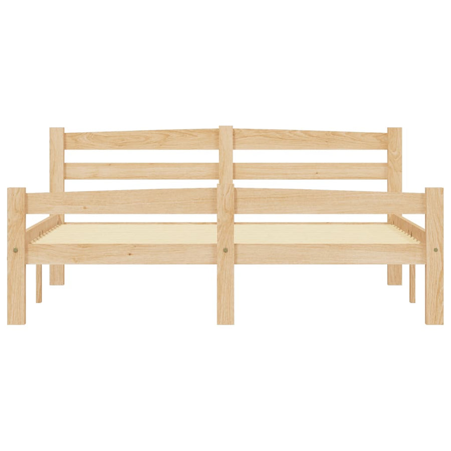 Bedframe massief grenenhout 140x200 cm 140 x 200 cm Lichtbruin