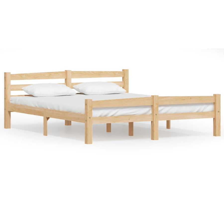 Bedframe massief grenenhout 160x200 cm 160 x 200 cm Lichtbruin