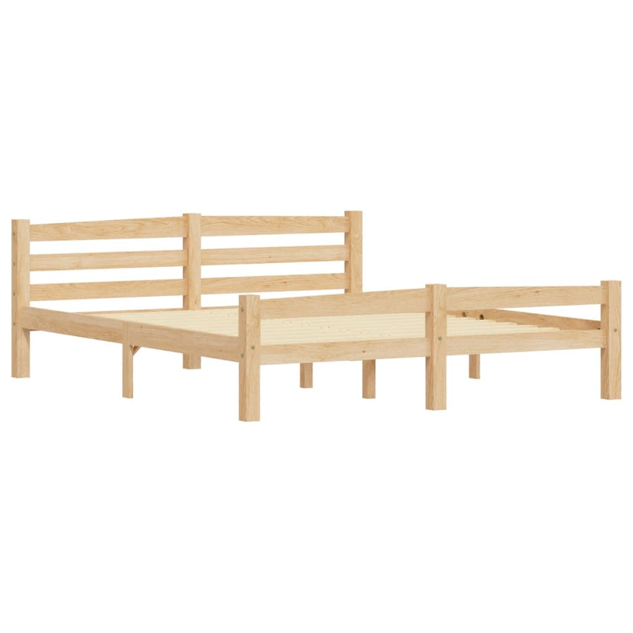 Bedframe massief grenenhout 160x200 cm 160 x 200 cm Lichtbruin