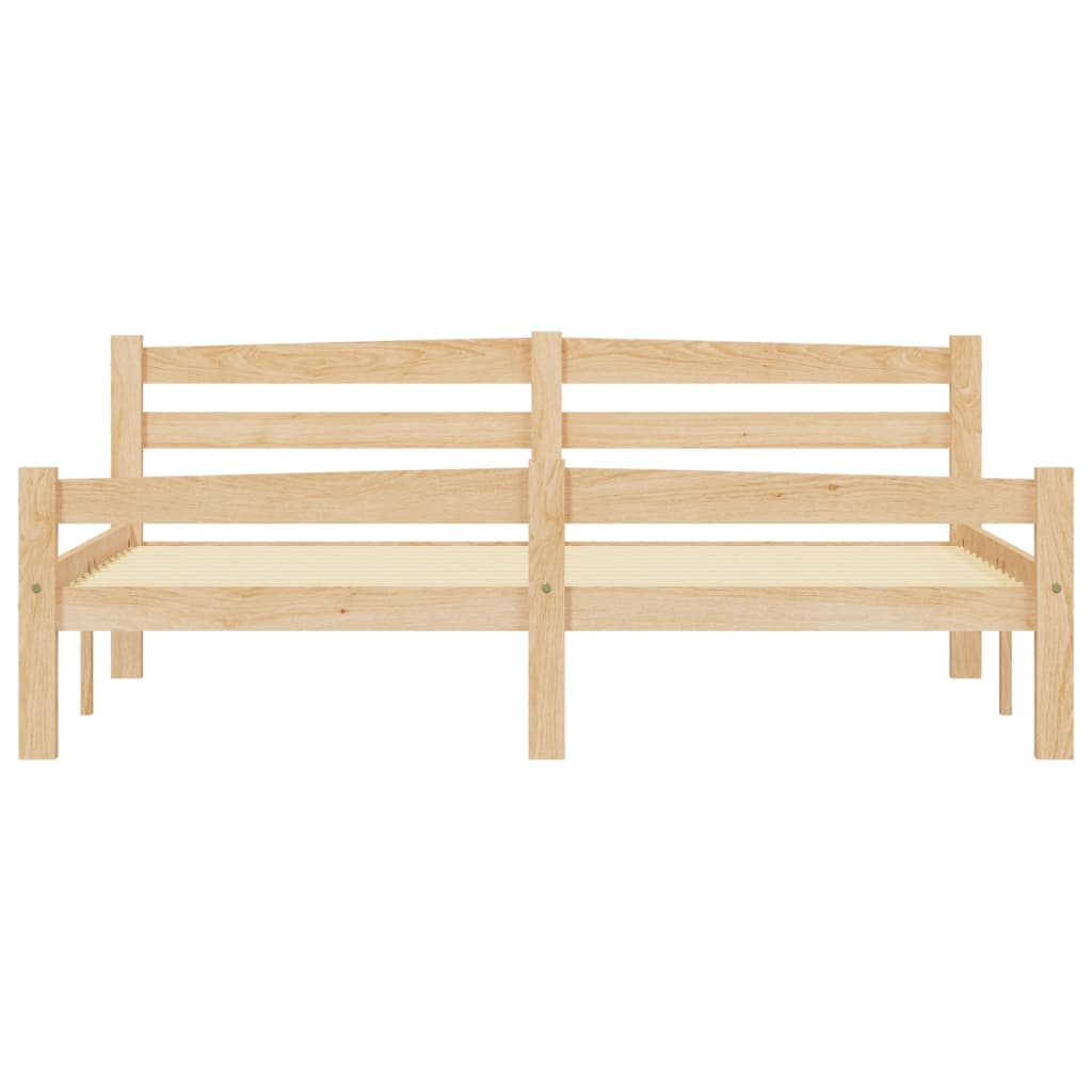 Bedframe massief grenenhout 160x200 cm 160 x 200 cm Lichtbruin