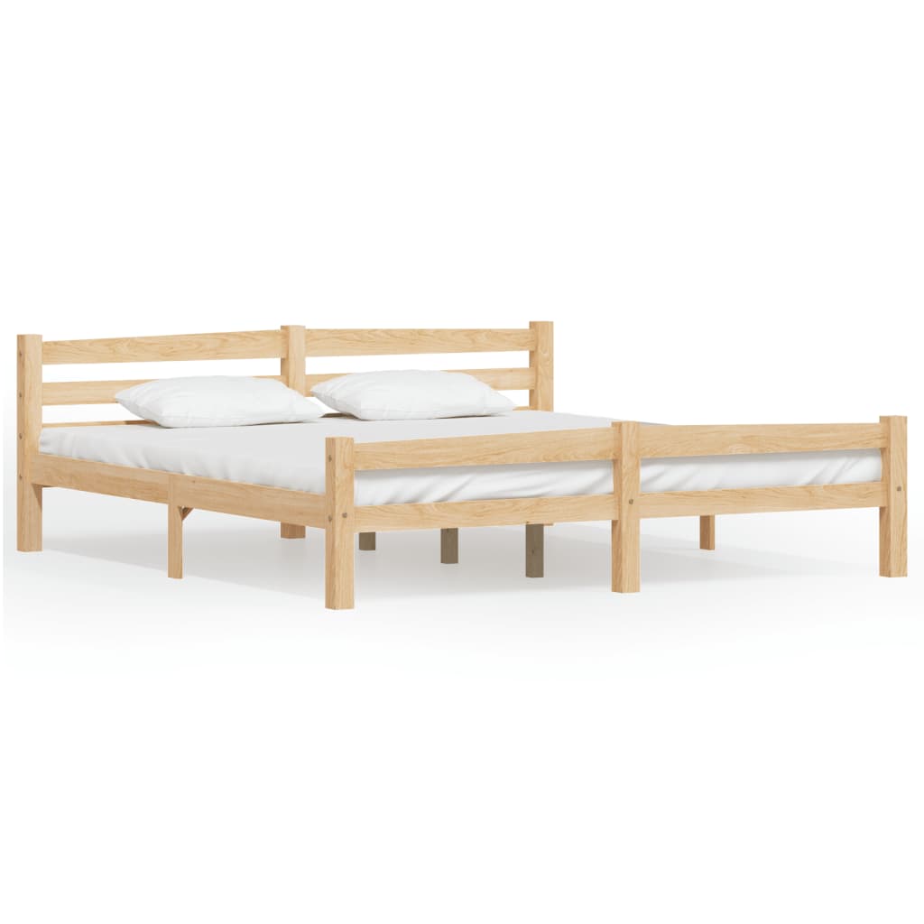 Bedframe massief grenenhout 180x200 cm 180 x 200 cm Lichtbruin