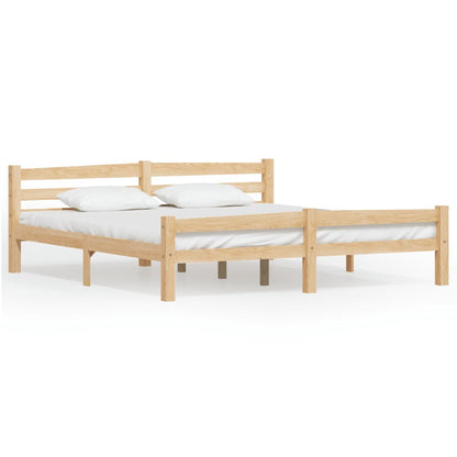 Bedframe massief grenenhout 180x200 cm 180 x 200 cm Lichtbruin