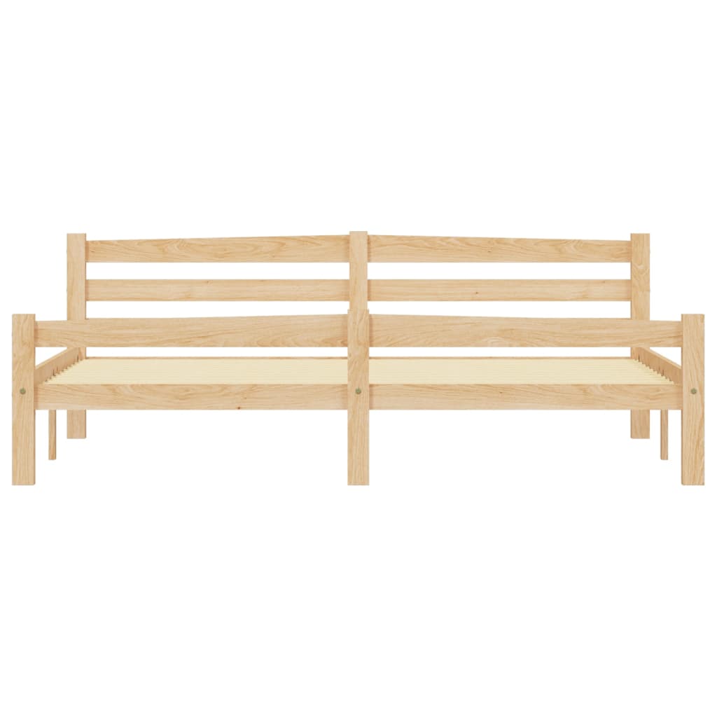 Bedframe massief grenenhout 180x200 cm 180 x 200 cm Lichtbruin