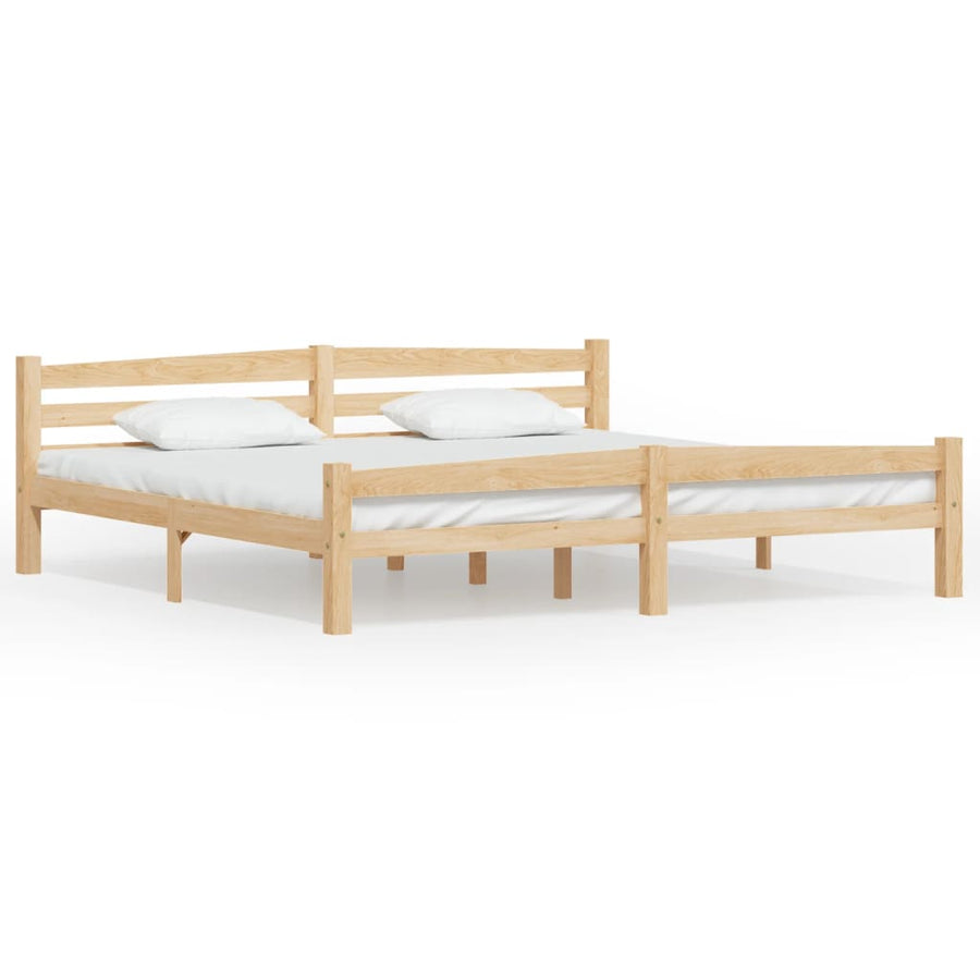 Bedframe massief grenenhout 200x200 cm 200 x 200 cm Lichtbruin
