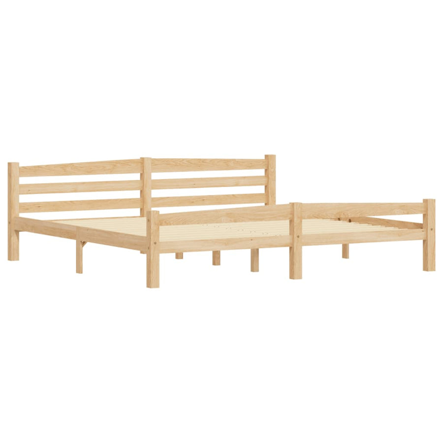 Bedframe massief grenenhout 200x200 cm 200 x 200 cm Lichtbruin