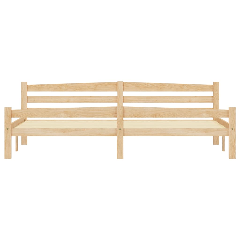 Bedframe massief grenenhout 200x200 cm 200 x 200 cm Lichtbruin