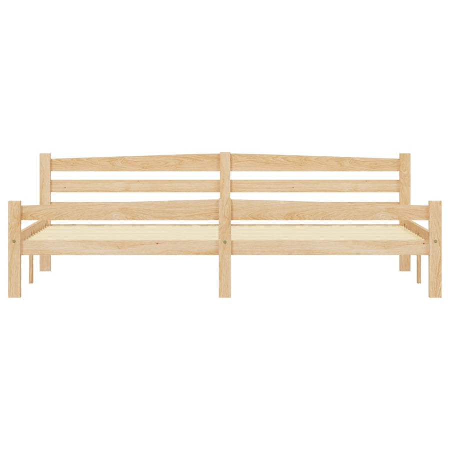 Bedframe massief grenenhout 200x200 cm 200 x 200 cm Lichtbruin