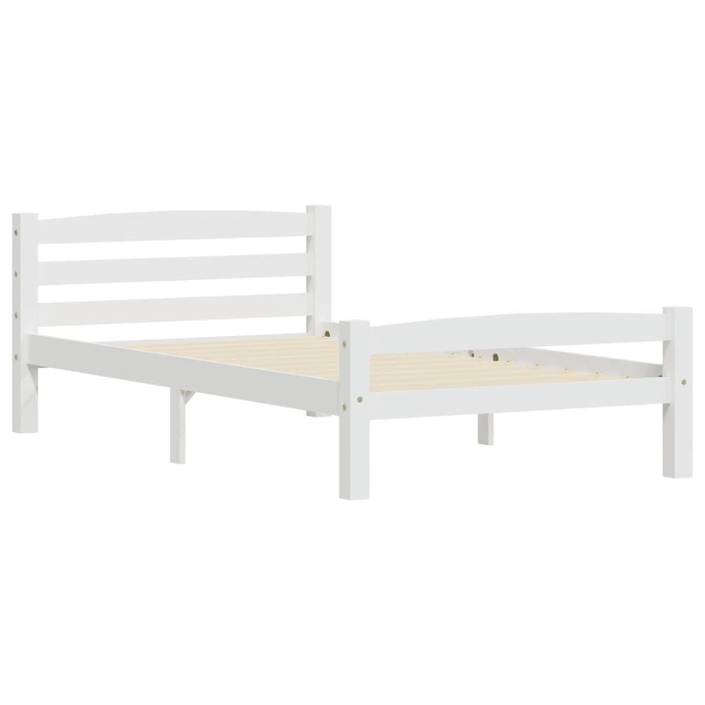 Bedframe massief grenenhout wit 90x200 cm 90 x 200 cm Wit