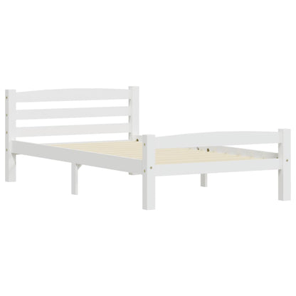 Bedframe massief grenenhout wit 90x200 cm 90 x 200 cm Wit