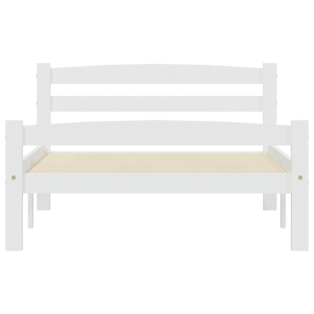 Bedframe massief grenenhout wit 90x200 cm 90 x 200 cm Wit