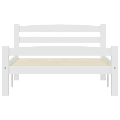 Bedframe massief grenenhout wit 90x200 cm 90 x 200 cm Wit