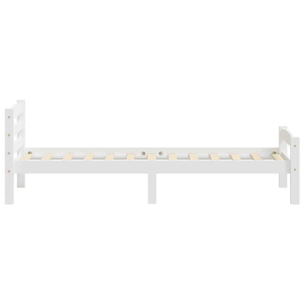 Bedframe massief grenenhout wit 90x200 cm 90 x 200 cm Wit