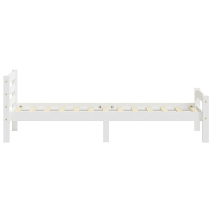 Bedframe massief grenenhout wit 90x200 cm 90 x 200 cm Wit