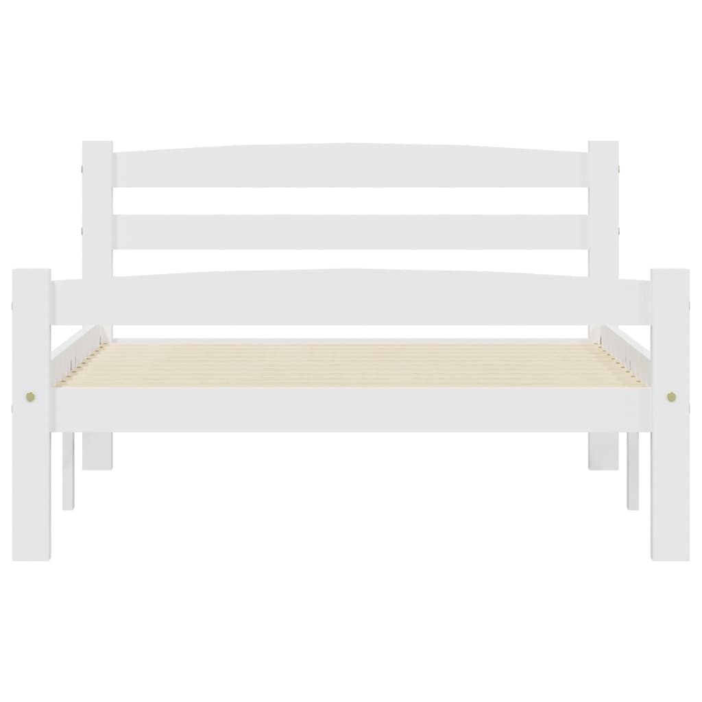 Bedframe massief grenenhout wit 100x200 cm 100 x 200 cm Wit