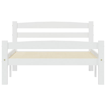 Bedframe massief grenenhout wit 100x200 cm 100 x 200 cm Wit