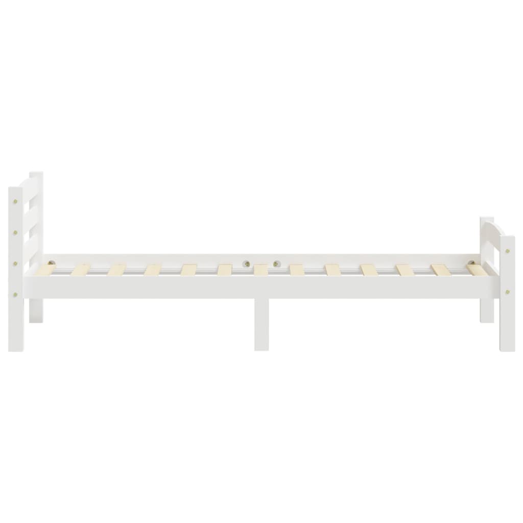 Bedframe massief grenenhout wit 100x200 cm 100 x 200 cm Wit