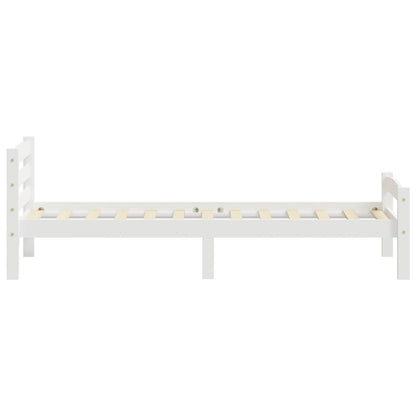 Bedframe massief grenenhout wit 100x200 cm 100 x 200 cm Wit