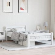 Bedframe massief grenenhout wit 100x200 cm