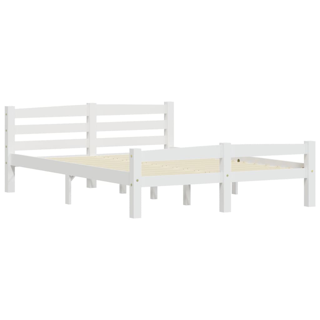 Bedframe massief grenenhout wit 120x200 cm 120 x 200 cm Wit
