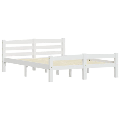 Bedframe massief grenenhout wit 120x200 cm 120 x 200 cm Wit
