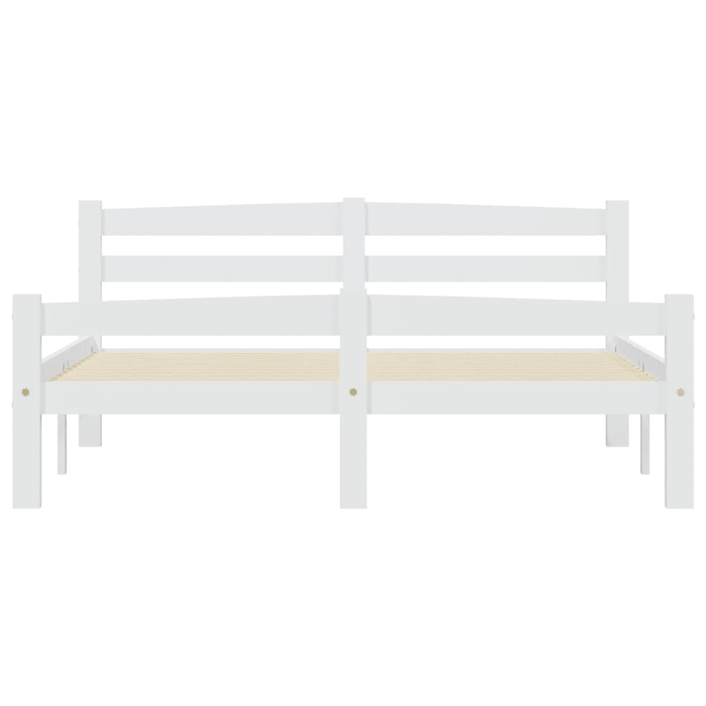Bedframe massief grenenhout wit 120x200 cm 120 x 200 cm Wit