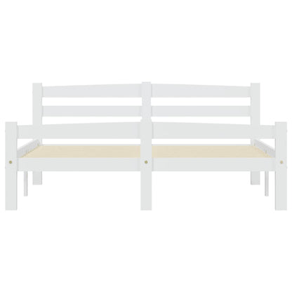 Bedframe massief grenenhout wit 120x200 cm 120 x 200 cm Wit