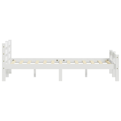 Bedframe massief grenenhout wit 120x200 cm 120 x 200 cm Wit