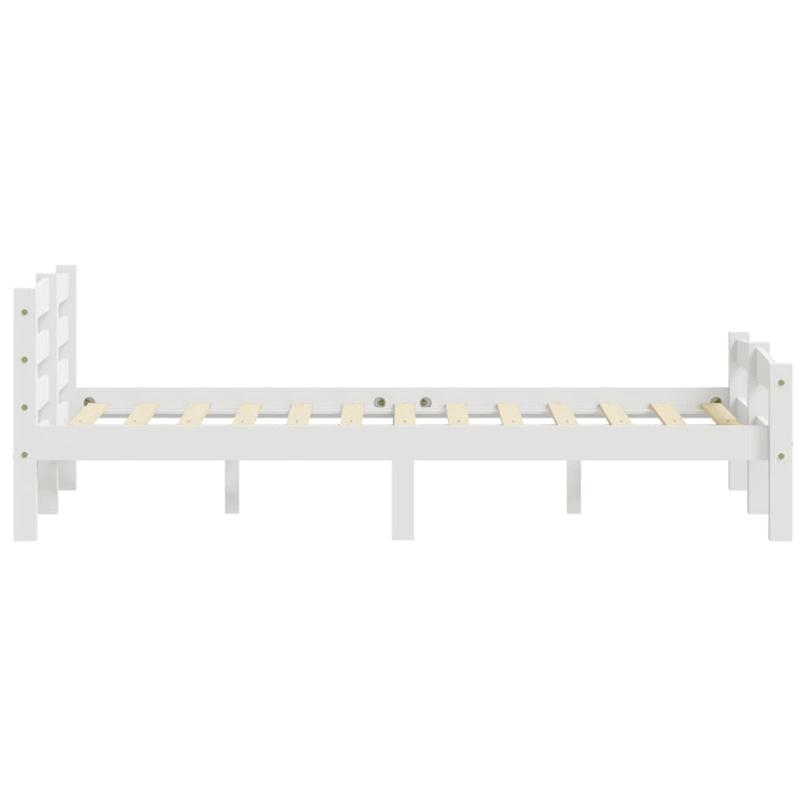 Bedframe massief grenenhout wit 120x200 cm 120 x 200 cm Wit