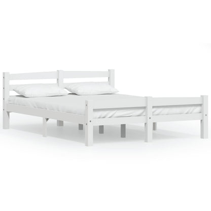 Bedframe massief grenenhout wit 140x200 cm 140 x 200 cm Wit