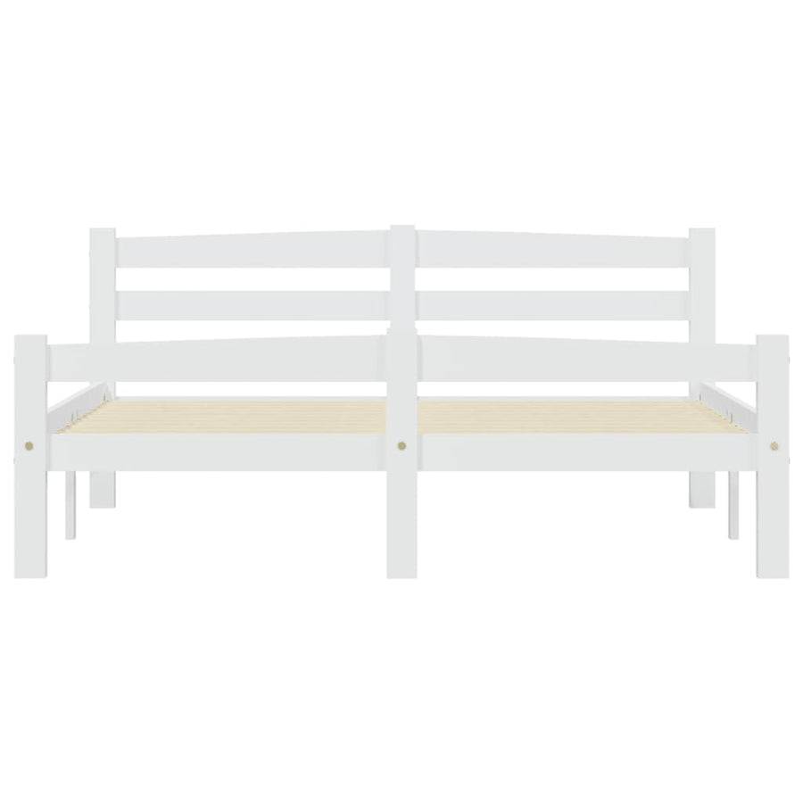 Bedframe massief grenenhout wit 140x200 cm 140 x 200 cm Wit
