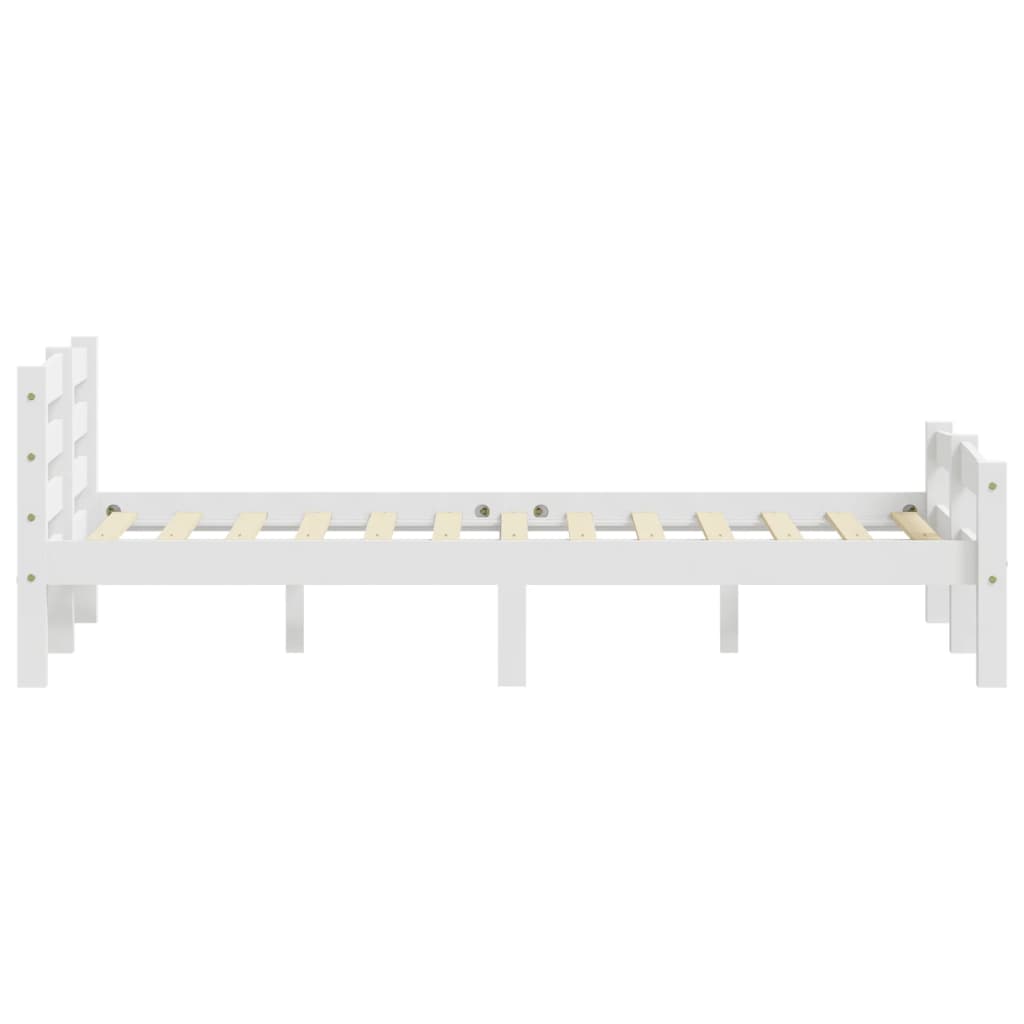 Bedframe massief grenenhout wit 140x200 cm 140 x 200 cm Wit