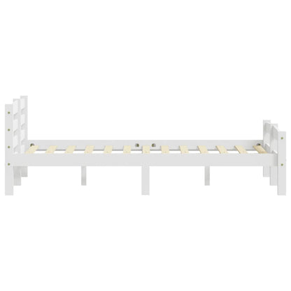 Bedframe massief grenenhout wit 140x200 cm 140 x 200 cm Wit